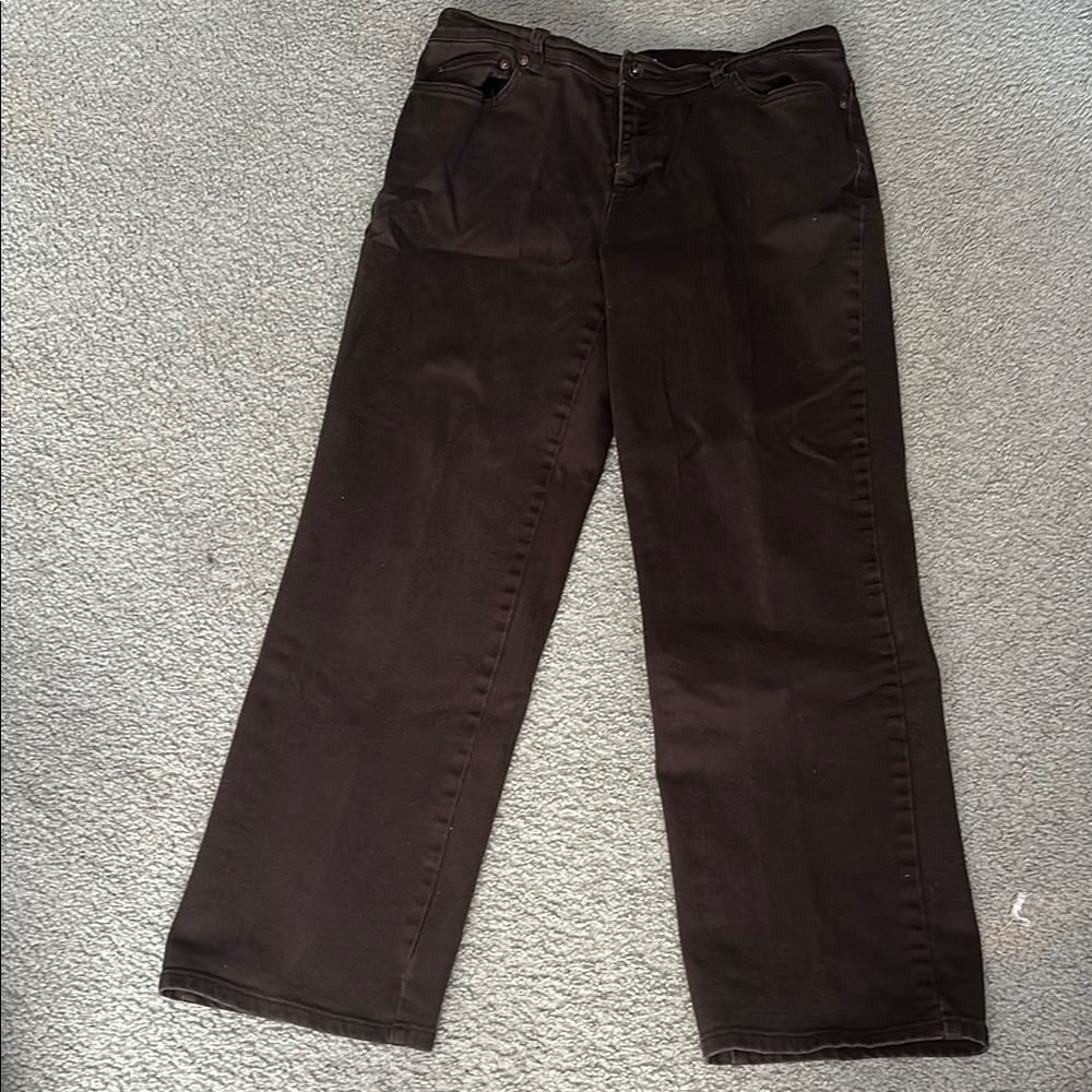Classic Brown Straight-Leg Pants